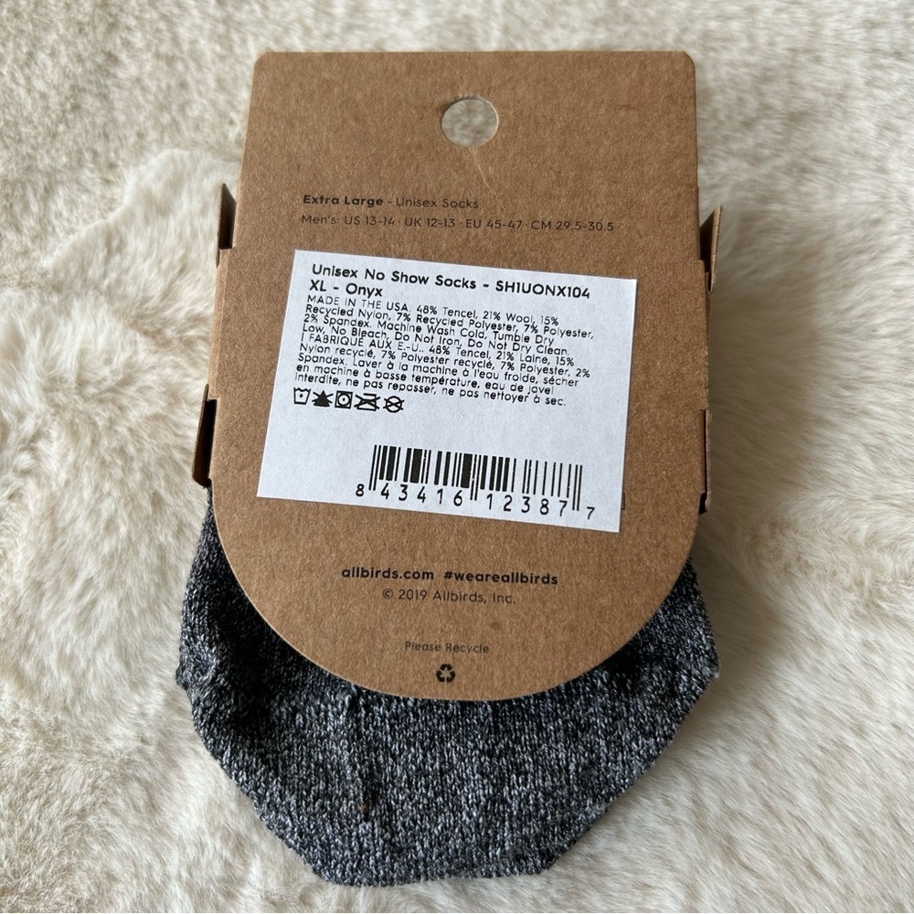 Allbirds Unisex No Show Socks Onyx - Picture 3 of 3